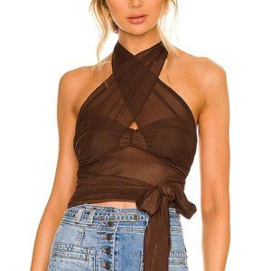 MAJORELLE Charlize Halter Top in Cappuccino